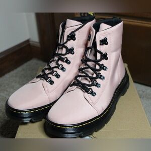 DR MARTENS COMBS WOMEN'S NYLON & LEATHER CASUAL BOOTS Peach Beige SIZE 10